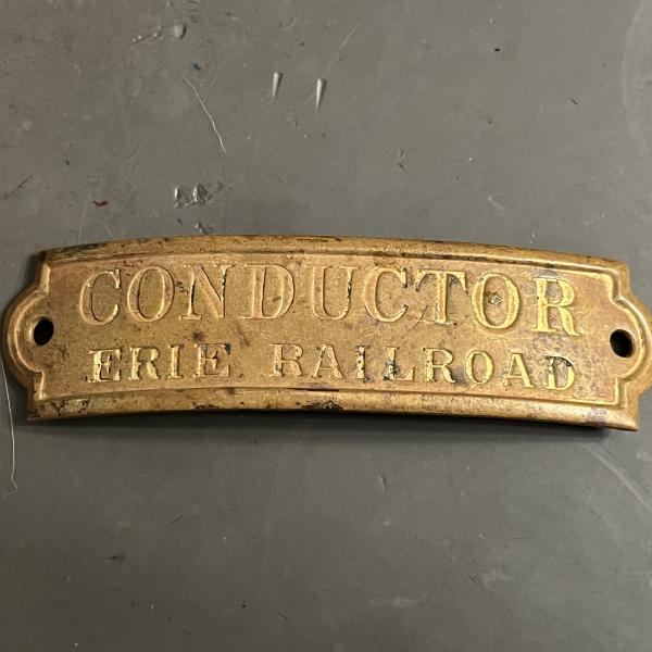 Erie Railroad Conductor hat badge