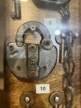 Erie Railroad switch lock and key