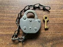 Erie Railroad switch lock and key