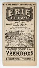 Erie Railway pocket timetable, April 1878
