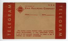 Erie Railroad telegram envelope, July 1947