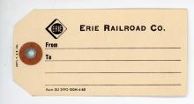 Erie Railroad address tag, April 1960