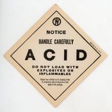 New York, Ontario & Western Railway acid placard