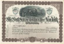 Port Jervis, Monticello & New York Railroad stock certificate 268, unissued