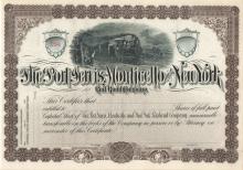 Port Jervis, Monticello & New York Railroad stock certificate 294, unissued