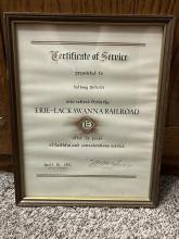 Framed Certificate of Service for Anthony Petitti