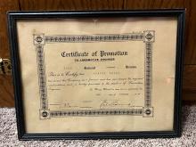 Framed Certificate of Promotion to Locomotive Engineer for Albert Helms