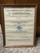 Framed Certificate of Service for James E. Wickham