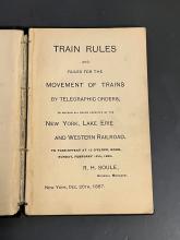 Train Rules and Rules for the Movement of Trains by Telegraphic Orders, New York, Lake Erie & Western Railroad, February 12, 1888