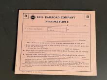 Erie Railroad Company Clearance Form B