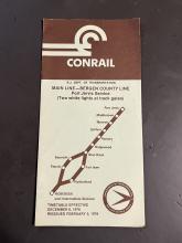 Conrail / NJDOT public timetable, Main Line / Bergen County Line service to Port Jervis, December 6, 1976 (reissued February 5, 1978)