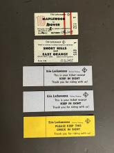 Ziploc bag of five Erie Lackawanna ticket stubs