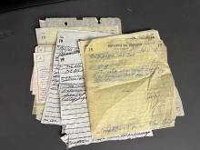 Stack of Conrail clearance forms from Delaware Division, 1979-1983