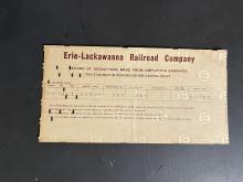 Erie-Lackawanna Railroad Record of Deductions Made from Employee's Earnings