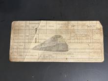 Erie Lackawanna early computer punch card for freight car shipments, circa 1963