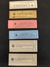 Six Erie Railroad seat checks