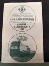 Erie Lackawanna Main Line and Bergen County Line timetable, August 25, 1974