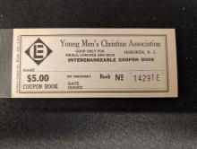 Erie Lackawanna Young Men's Christian Association (YMCA) $5.00 coupon book, Hoboken, NJ
