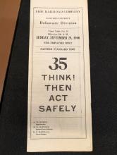 Erie Railroad Deleware Division employee timetable No. 35, September 29, 1946