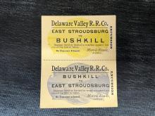 Delaware Valley Railroad ticket, East Stroudsburg to Bushkill