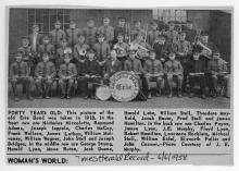 Mounted photograph of Erie Employes Band, Port Jervis, 1918