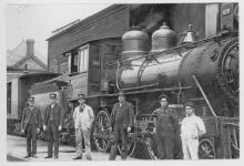 New York, Ontario & Western Railway train in Port Jervis station, locomotive No. 106