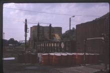 Photograph of Erie Lackawanna gondola at Port Jervis engine facility, August 1974