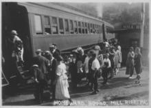 Photograph of Erie train at Mill Rift, PA