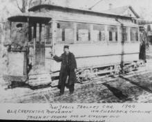 Photograph of Port Jervis trolley car, 1900