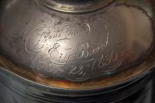 Erie Railroad Port Jervis Shop Band Silver Teapot