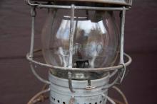 Armspear Manufacturing Co. lantern, marked Erie R.R. with clear cast E.R.R. Co. globe