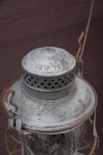 Armspear Manufacturing Co. lantern, marked Erie R.R. with clear cast E.R.R. Co. globe