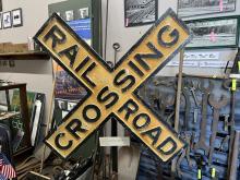 Cast iron grade crossing sign