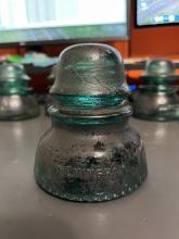 Telegraph insulator, green, Hemingray 40