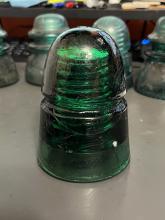 Telegraph insulator, dark green, Brookfield 00