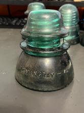 Telegraph insulator, green, Hemingray 42