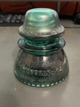 Telegraph insulator, green, Hemingray 42