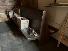 Erie Railroad wooden double-sided bench from Port Jervis, NY station waiting room (2 of 2)