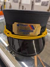 NJ Transit Conductor's hat, once owned by Richard J. Dilger, Sparrowbush, NY