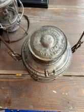 Adlake lantern, marked Erie R.R. on very top, red Adlake globe