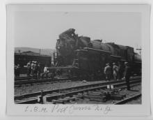Ziploc bag of assorted black and white railroad photo prints