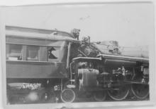 Ziploc bag of assorted black and white railroad photo prints