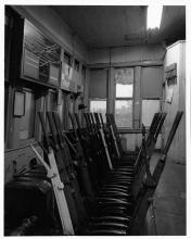Four photographs of Erie Lackawanna tower operator in Suffern, NY