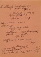 Handwritten note regarding the shipment of Middletown & New Jersey Railroad 44-tonner locomotive 2 from Bound Brook, NJ to Pounds Station, NY, September-October 1963