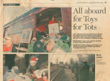 All aboard for Toys for Tots - Times Herald-Record newspaper clipping, Monday, December 8, 2014
