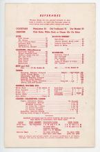 Lackawanna Railroad Phoebe Snow dining car menu, October 22, 1953