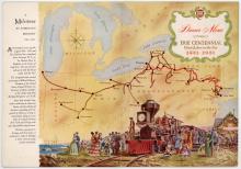 Erie Railroad centennial dining car dinner menu, September 1, 1951