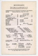 Lackawanna Railroad Phoebe Snow dining car dinner menu, February 4, 1960