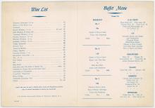 Erie Railroad dining car buffet menu, September 21, 1960