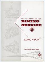 Erie Lackawanna dining car luncheon menu, 1960s